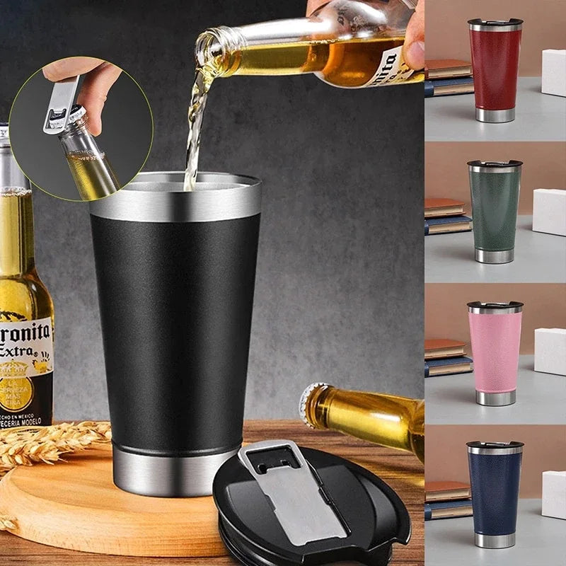 Copo Térmico 473ml Com Tampa E Abridor Inox