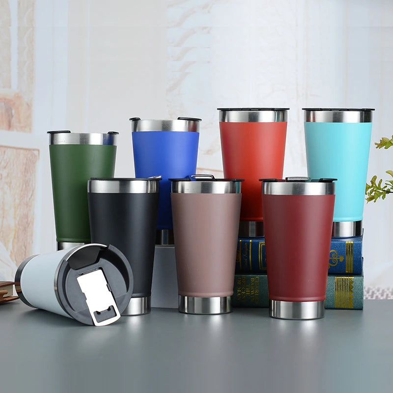 Copo Térmico 473ml Com Tampa E Abridor Inox